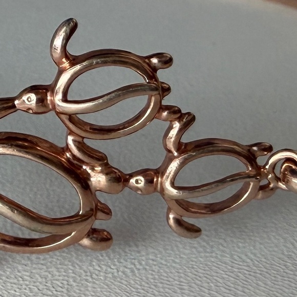 💛 Turtle family Rose Gold Bracelet with hook clasp - Picture 4 of 4